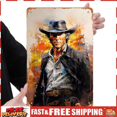 Vintage Metallplatte Clint Eastwood rechteckige Eisenmalerei Wanddekoration 20 x