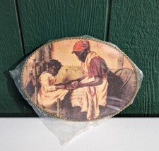 Vtg Gallery Graphics MOTHER AND CHILD Playing Checkers Flue Cover - With Tag