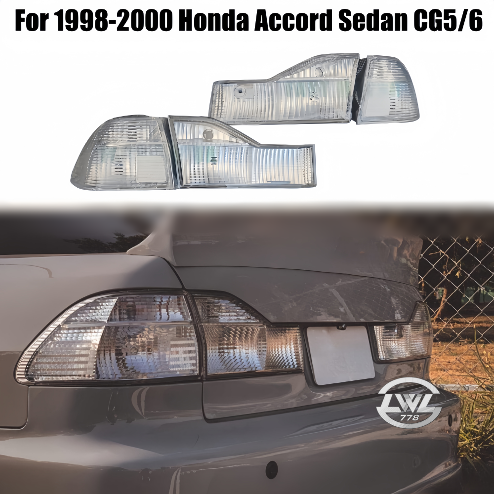 Clear Lens Tail Lights Rear Brake Lamps W/ Turn for 1998-2000