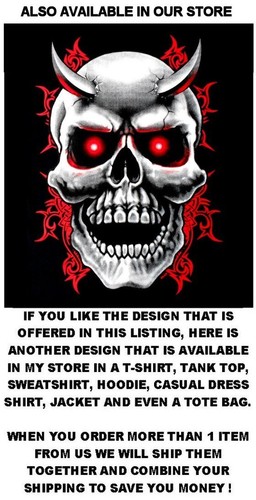 PUNISHER OLD SCHOOL EVIL DANGER GOTHIC GOTH WARNING RED SKULL HOODIE SWEATSHIRT - Picture 11 of 12