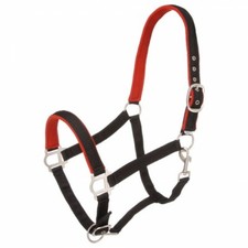Tough-1 Premium Padded Red/Black Pony Sized Halter horse tack 50-2021