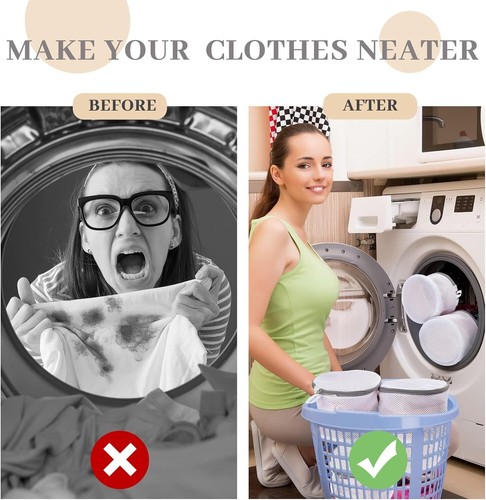 2Pcs Bra Sock Lingerie Wash Bag Zipped Laundry Washing Machine Mesh Net Bag USA - Picture 12 of 19