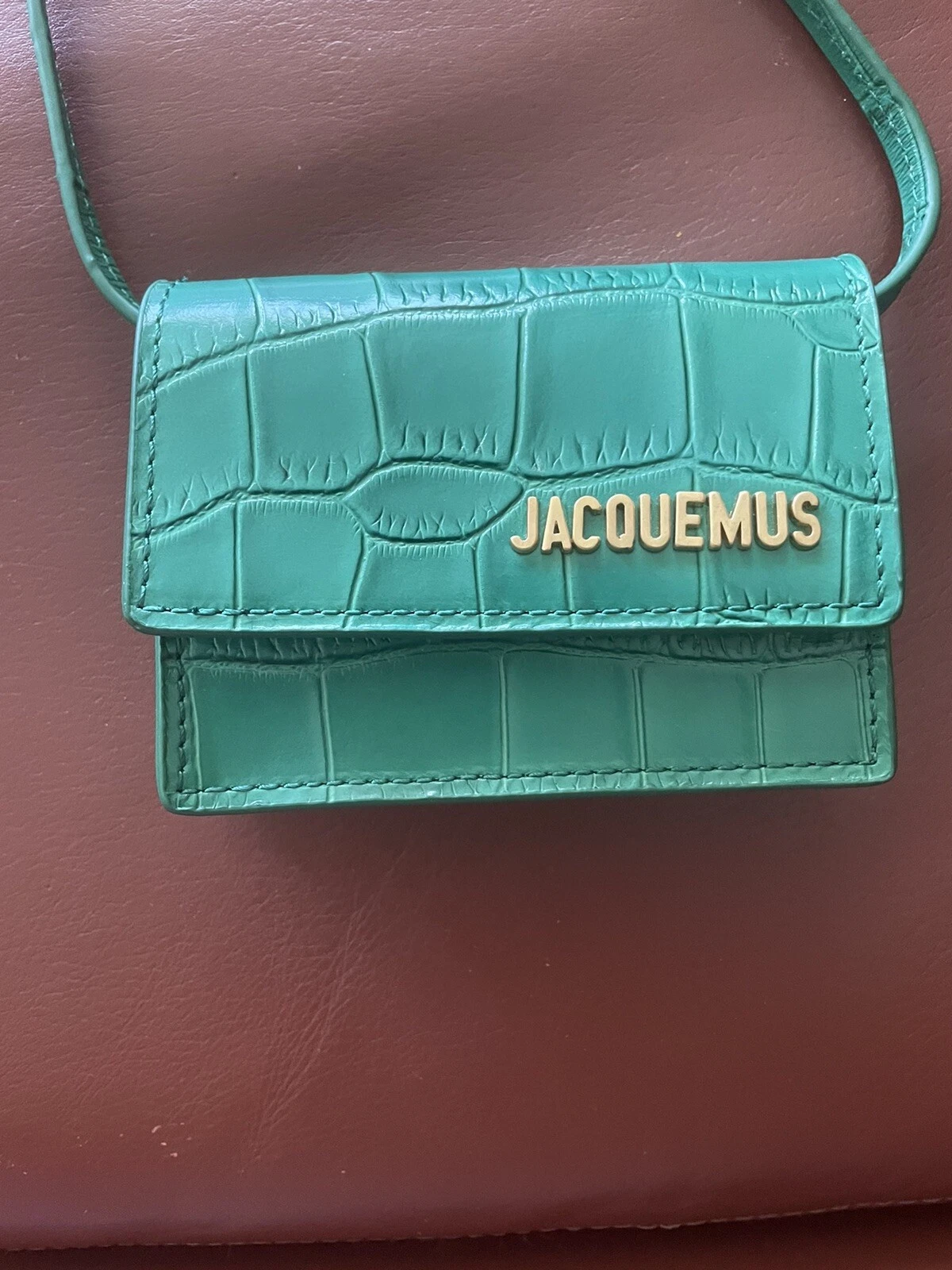 Jacquemus — Jacquemus Green 'Le Bello' Crocodile-Embossed Crossbody Runway Mini Bag
