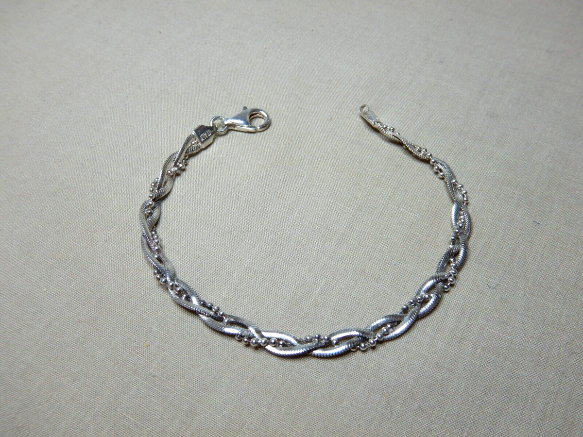 VINTAGE STERLING SILVER TWIST CHAIN BRACELET 2538 | eBay Australia