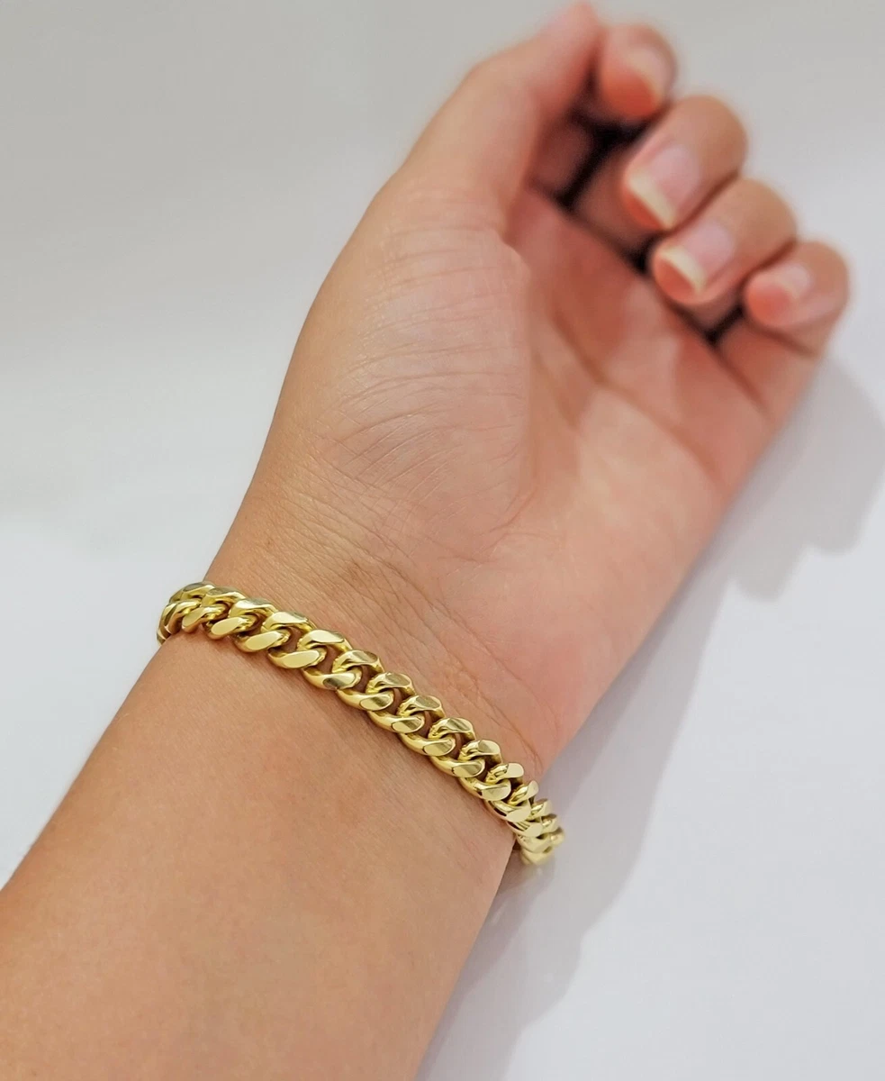 Solid 10k Gold Cuban Link Bracelet 8mm 7
