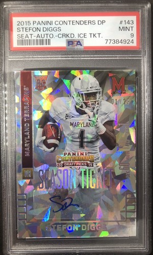 Stefon Diggs [Section Autograph Cracked Ice Ticket] #143 card from 2015 Panini Contenders Draft Picks