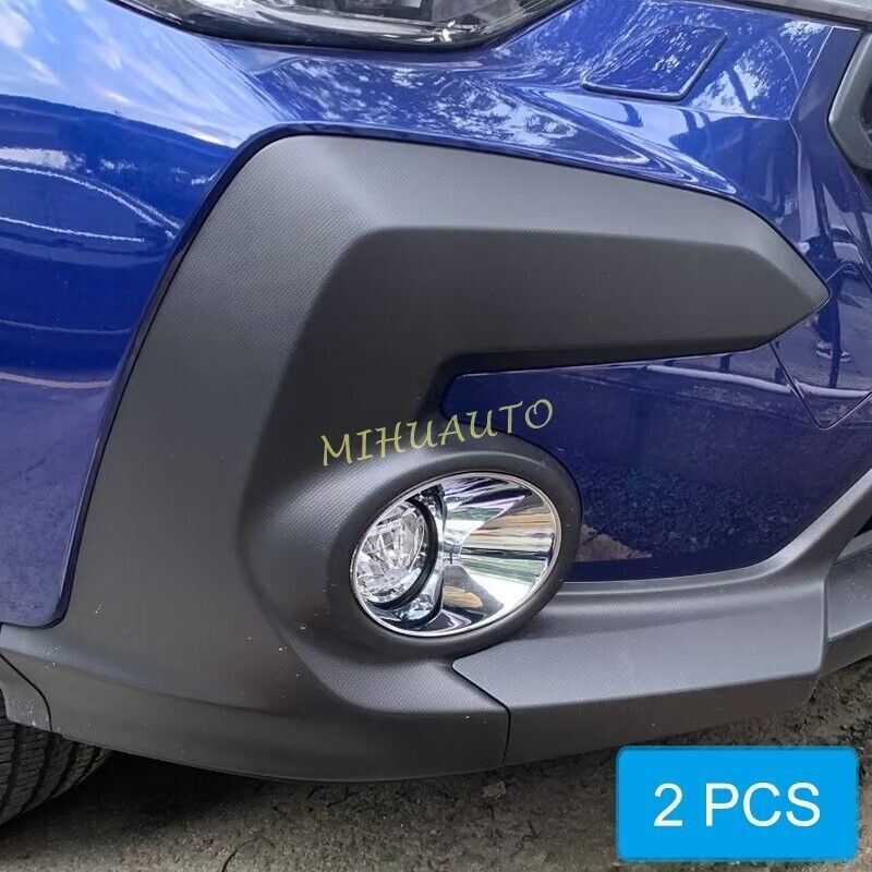 Glossy Chrome Car Front Fog Light Ring Cover Trim For 2024-2025 Subaru Crosstrek