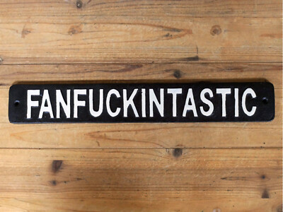 FANF*CKINTASTIC SCHILD Gusseisen Plakette Party Feier Hausbar Club 42 cm