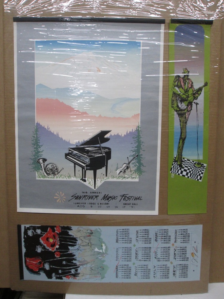 Vintage Newman Sunrise music Festival 3 small hanging posters 16415