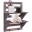 2 tier wall-mounted rustic wood shelves bathroom hanging shelves floating shelf