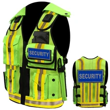 Hi Viz Tactical Security Dog Handler Vest Enforcement CCTV Tac Vest Green/Yellow