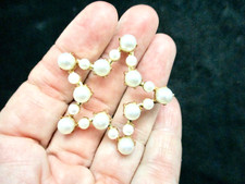 Vintage Gold Tone Star Faux Pearl Hair Barrette