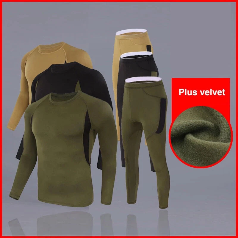 Thermal Underwear Set Long Johns Base Layer Winter Hunting Gear Sport Top Bottom - Image 2 of 4