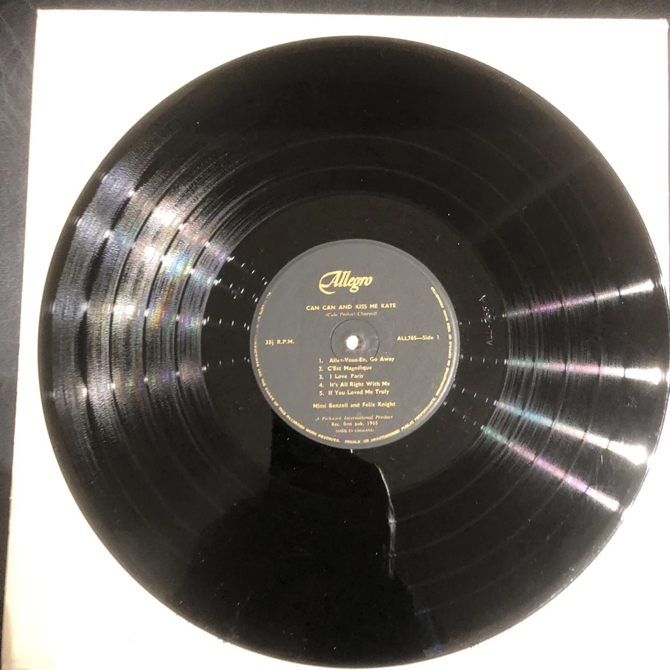 Kiss Me Kate & Can  Can ; Mimi Benzell & Felix Night 1965 LP Vinyl Allegro Label - Image 3 of 4