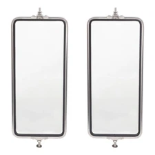 Universal West Coast Truck Set of Stainless Steel Side Mirror Heads 7" x 16"