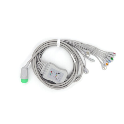 10 Leads ECG Leadwire Snap ECG Patient Cable TPU 3m 12Pins