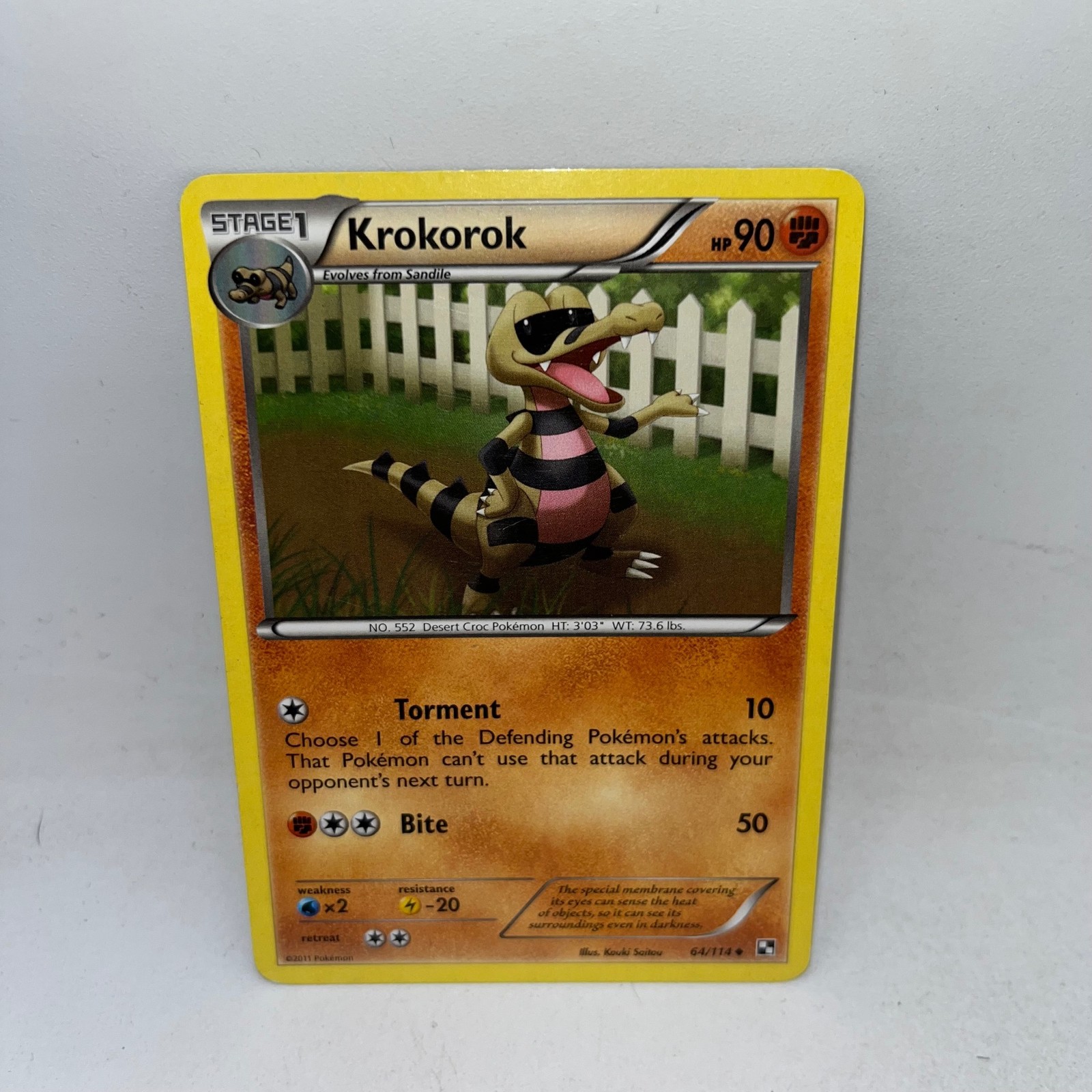Krokorok 64/114 Uncommon Black & White Pokemon Moderately Played