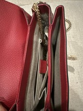 Gucci Crossbody Shoulder Bag Dollar Calfskin Leather Red