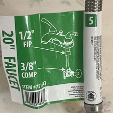 Braided Faucet Connector 3/8 in Compression x 1/2 in FIP x 20 in Supply Line