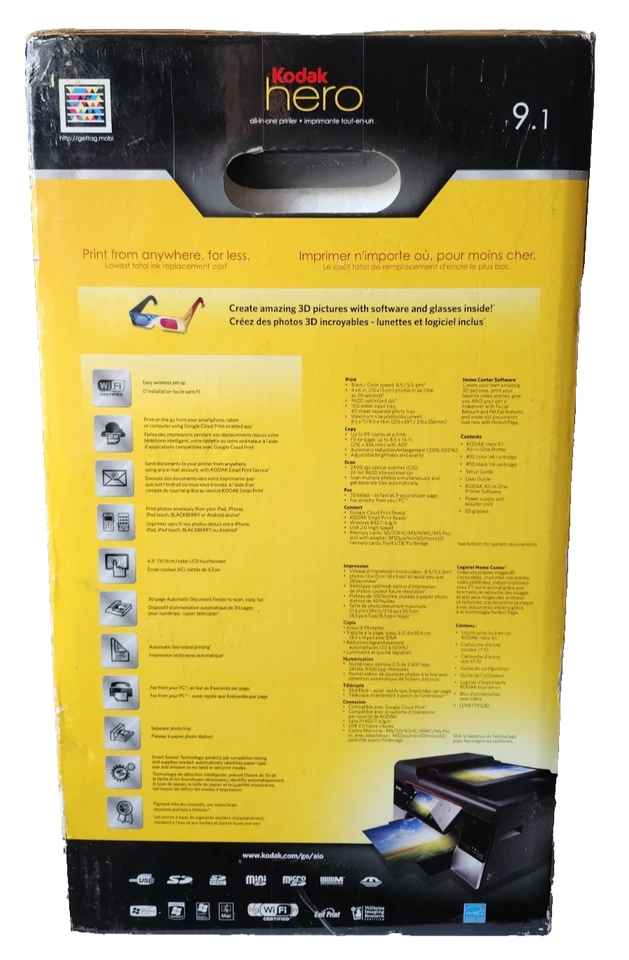 Brand New Kodak Hero 9.1 All-In-One Inkjet Wireless Color Printer Scanner & Fax - Image 2 of 3
