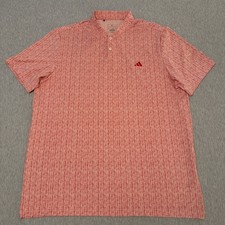 Adidas Mens XL Ultimate 365 Printed Sport Collar Golf Polo Pink/Red