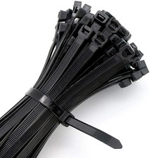 100 BLACK NYLON CABLE ZIP TIES Heavy Duty UV Resistant 4 6 8 10 12 15 18 24  36