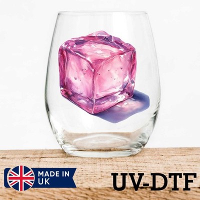3D Eiswürfel 8 Stück UV DTF Aufkleber - Glas Laptop Becher Tasse lf767