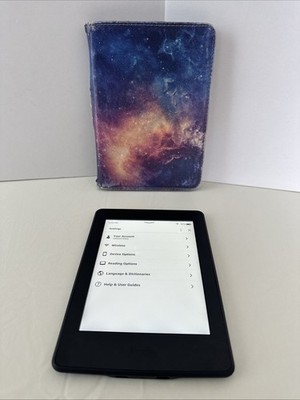 Amazon Kindle DP75SDI E-reader Paperwhite 3, 7th Gen 6'' Wi-Fi w/case bundle