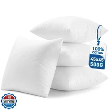 MIULEE 18x18 Pillow Inserts,Set of 4 100% Virgin Microfiber with Cotton Cover