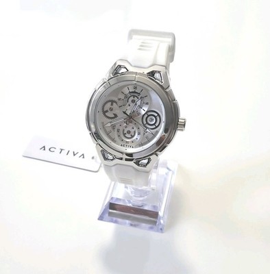 Activa Drift X Invicta Men's Watch 44mm White Silver Quartz Silicone Strap New