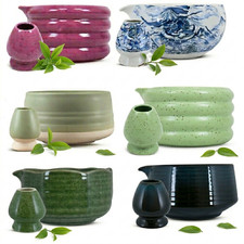 Matcha Set Zubeh&ouml;r Cebador Schale Besenhalter Keramik Zeremonie Matchawan 500ml
