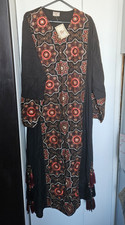 GC Damen Maxikleid Gr. 46 Schwarz/Rot/Gold 10...