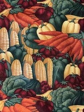 Debbie Mumm for SSI Vegetables Garden Corn Carrots Beets Fabric 1.5 Yds X 42