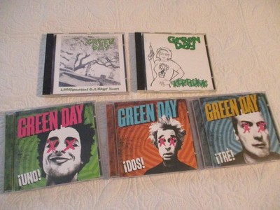 5 GREEN DAY CDs - Uno Dos Tre (Trilogy) ; Kerplunk ; 1039/Smoothed Out