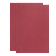 2Pcs Full Grain Leather Sheet 11.8" x 7.8" Natural Leather Pieces Burgundy