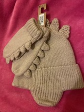 NEXT Dinosaur Mittens And Winter Woolly Hat Age 5-6 Bnwt New! Stone Beige