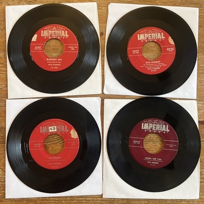 Fats Domino 45 rpm Vinyl Record Lot of 4 Blueberry Hill Imperial Label