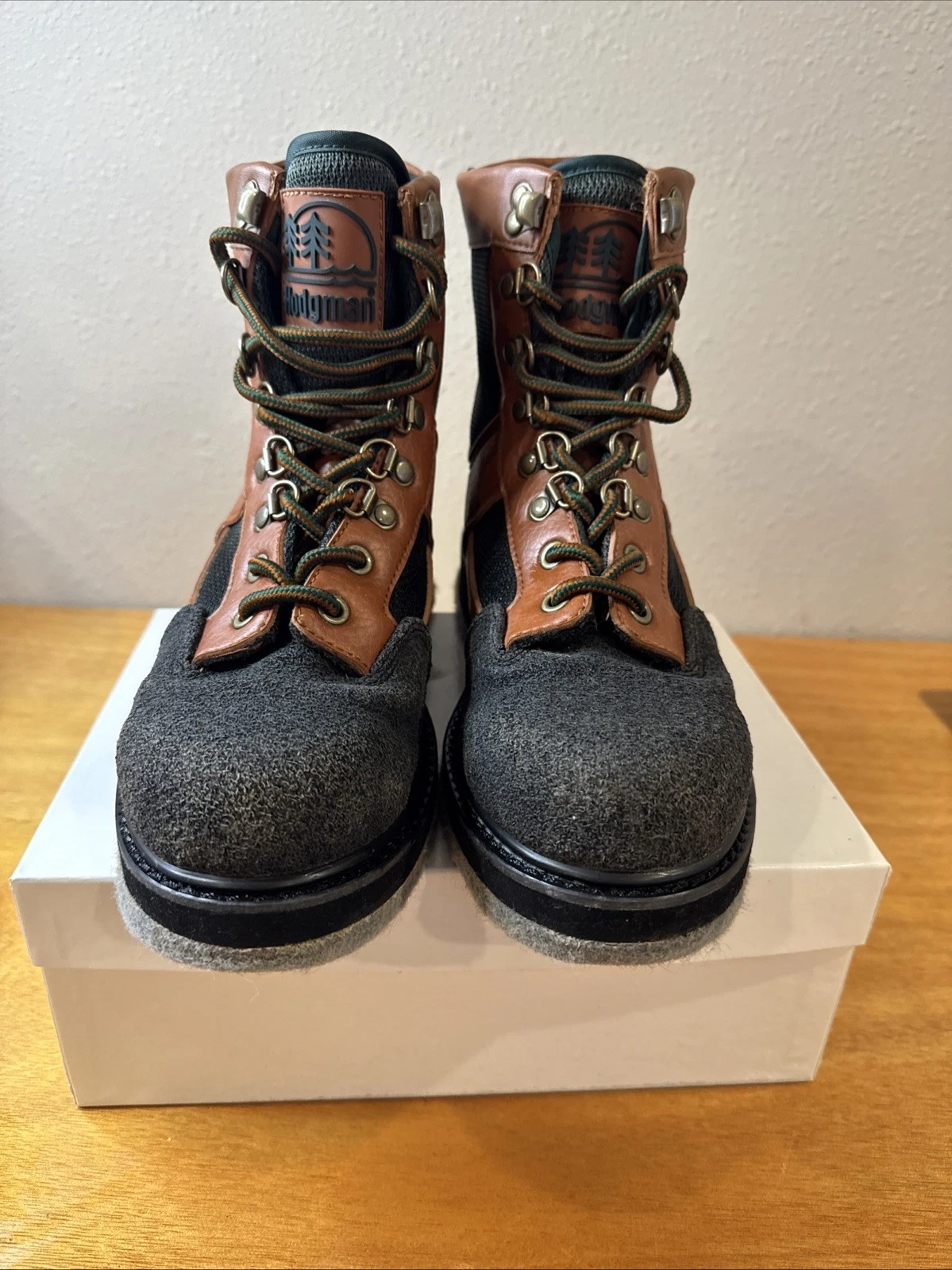 Hodgman Classic Fly Fishing Felt Sole Lace Up Wading Boots Shoes Men's Size 7