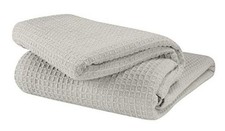 100 Cotton Thermal Twin Blanket, Breathable Soft Twin 60"x90" Light Grey