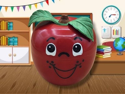 Vintage 1972 Fisher-Price #435 Happy Apple Roly-Poly Bell Chime Kids Toy
