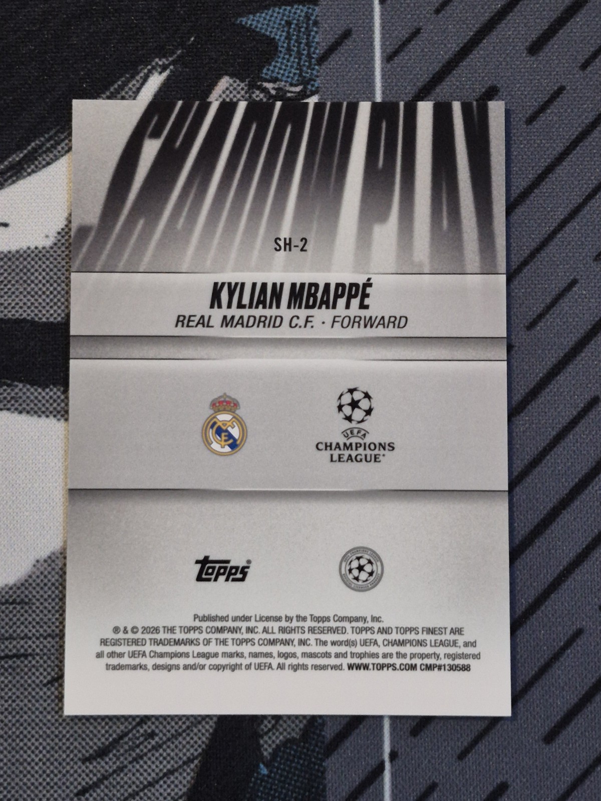 2025-26 Topps Finest UEFA Club Competitions UCC - Kylian Mbappe Shadow Play SP view 2