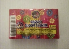 Vintage GROUND BLOOM FLOWER Firework Pack, Unopened, Clean, Label Only Per Ebay