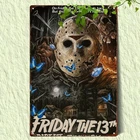 Vintage with Friday The 13th Themed Tin Metal Signs Home Décor 8x12