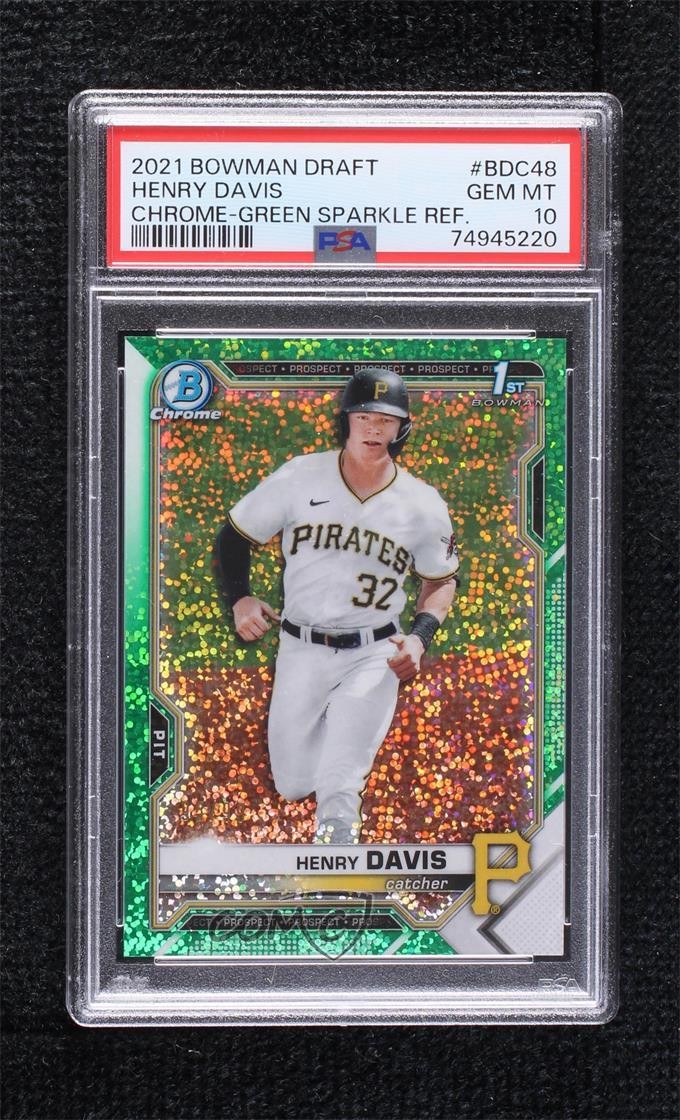 2021 Bowman Draft Chrome Green Sparkle Refractor /99 Henry Davis PSA 10 7qt