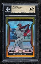 2009 Topps Finest Gold Refractor 5/50 Justin Upton #65 BGS 9.5 GEM MINT 0c9g