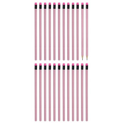 Holz-Dreieck-Bleistifte 24er Pack HB mit Radiergummi, Pink