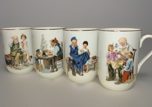 Norman Rockwell Classic Moments Coffee Mug Set – Museum Editions Complete w/ Box