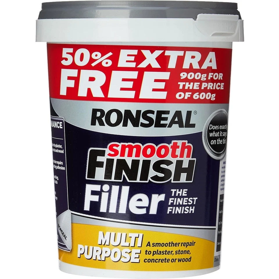 Ronseal Multi Purpose Ready Mixed Filler 900g Tub for Walls Wood and Masonry