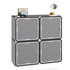NEUTYPE CUBE ORGANIZER PORTAOGGETTI CON ANTE RIPIANI PORTAOGGETTI 4 CUBI - GRIGIO SCURO
