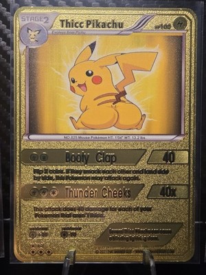 Thicc Charizard & Thicc Pikachu & Blastoise Collectible Metal Card